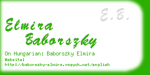 elmira baborszky business card